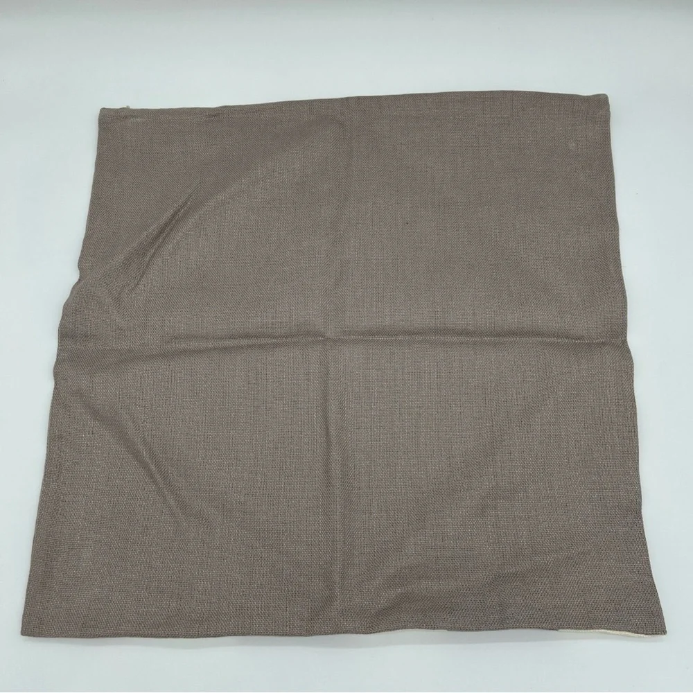 Pottery Barn Taupe And Cream Awning Stripe Linen 20x20 Pillow Cover NWOT